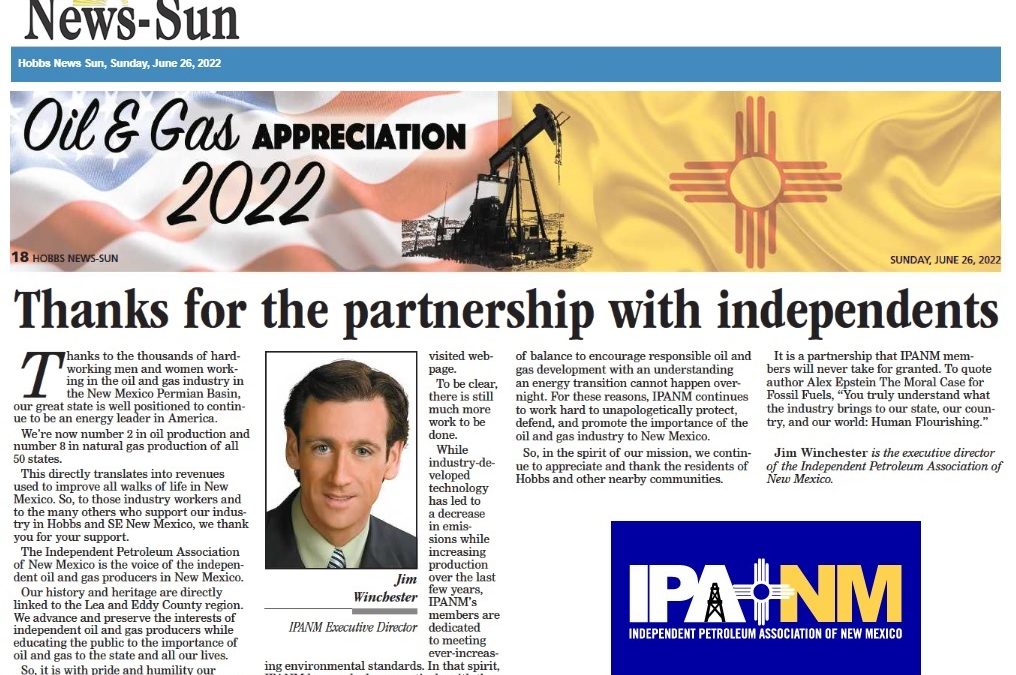 Thank You SE New Mexico For Your Partnership With Independents!